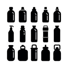 Collection of Various Empty Bottle and Container Silhouettes design
