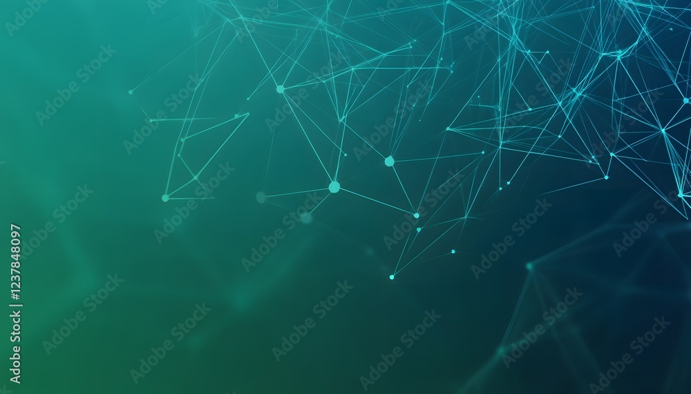 Poster abstract teal network lines connecting nodes