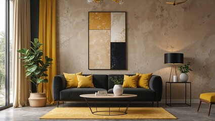 living room with fireplace