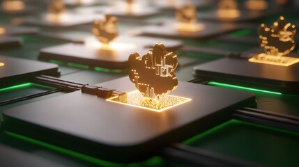 Golden Cloud Computing Network Digital Server Technology Innovation