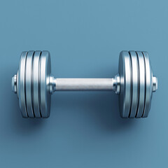 Fototapeta premium Simple dumbbell icon with a sleek metallic design, representing strength training