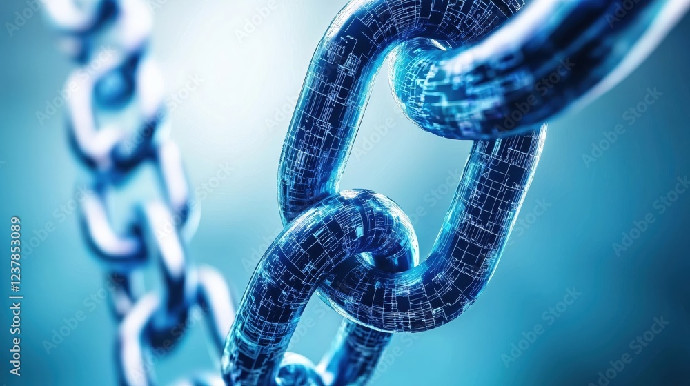 Aufkleber digital chain link technology abstract network security concept