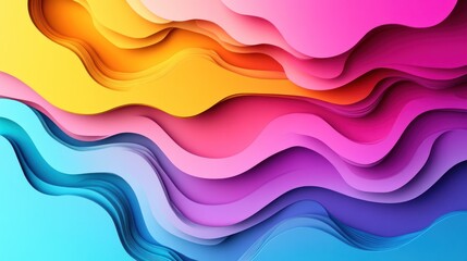 Colorful layered paper waves background design