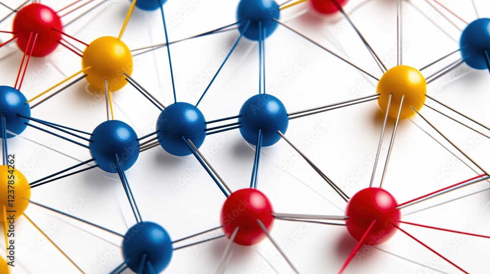 Poster colorful network connection abstract sphere structure