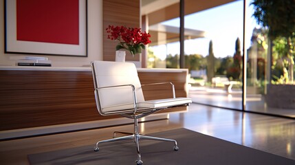 Modern White Chair Office Design Minimalist Interior Luxury Home Decor