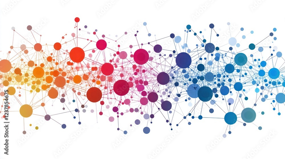 Poster global network connection visualization, data flow, abstract background, tech concept