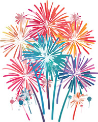 fireworks on the day night on white background,generative ai