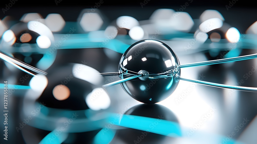 Aufkleber global network connection sphere abstract technology