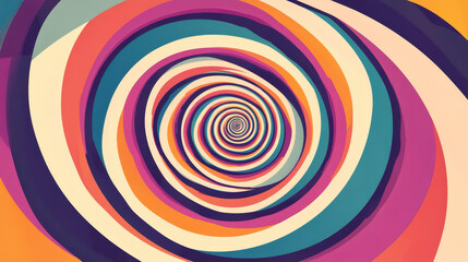 Hypnotic spiral, psychedelic hypnosis circle. Concentric swirl optical illusion, circular hypnosis vector spiral or radial hypnotic whirlpool pattern. Geometric psychedelic twist motion background