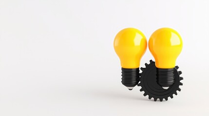 Bright Ideas Synergy Teamwork Innovation Concept Lightbulbs Gear