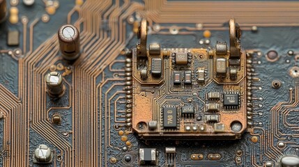 Close-up of Circuit Board Components