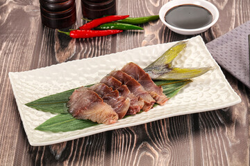Raw yellowtail fresh fish sashimi
