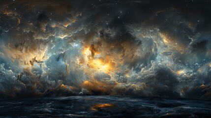 Vast 360-degree space background featuring a colorful nebula and glittering stars, equirectangular projection for HDRI spherical panorama, perfect for environment mapping and immersive visuals