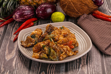 Prawn with vegetables and oyster sauce