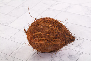 Tropical exotic brown haired coconut