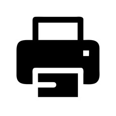 Printer icon in a modern design style on a clear background