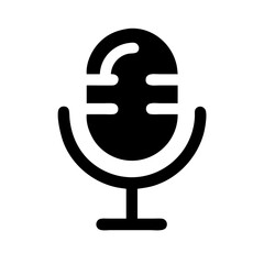 Podcast microphone icon in a modern style on a clear background
