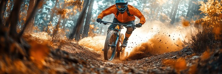 Epic Mountain Biking Adventure in Autumnal Forest