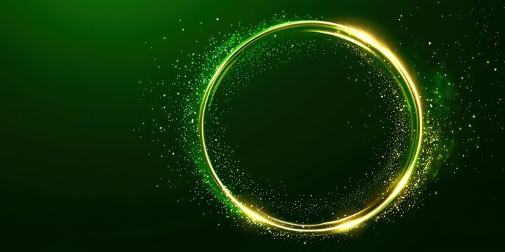 Green circle with gold glitter on it - Powered by Adobe