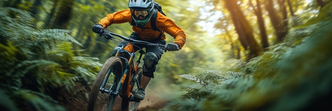 Mountain Biking Adventure: A Thrilling Descent Through Lush Forest Trails