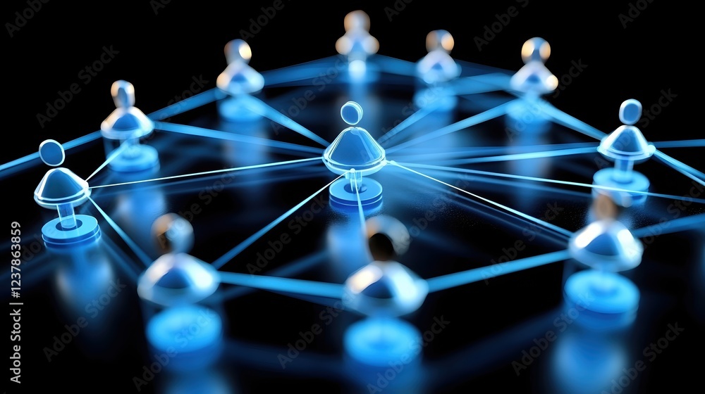 Poster global network connection digital people interconnection abstract technology