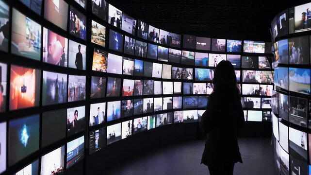 Newsroom Background for News Broadcasts, blue screens. 