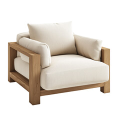 Fototapeta premium modern fabric sofa, interior modern chairs, chairs in today's modern style, comfortable chairs, beautiful chairs living room decoration, living room design inspiration, on transparent background