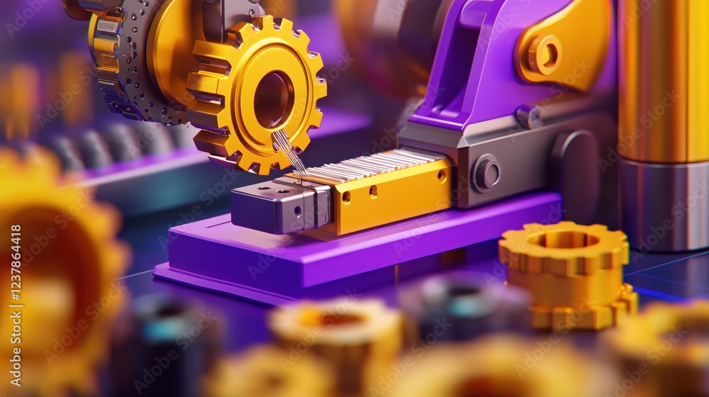 Poster precision engineering gears mechanism advanced technology robotic automation