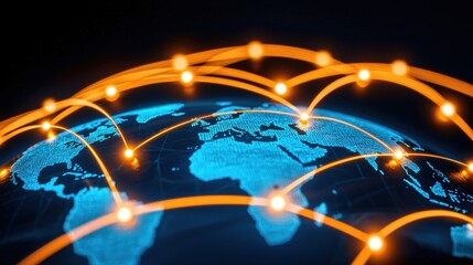 Global Network Connections Digital World Technology Innovation