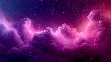 Fototapeta premium Cosmic Dreamscape: A Journey Through Purple Nebula and Starry Skies