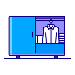 Wardrobe with Clothes Icon, Organized Closet, Home Storage Symbol