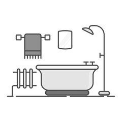 Bathroom Icon, Modern Bath Space, Home Hygiene and Sanitation Symbol