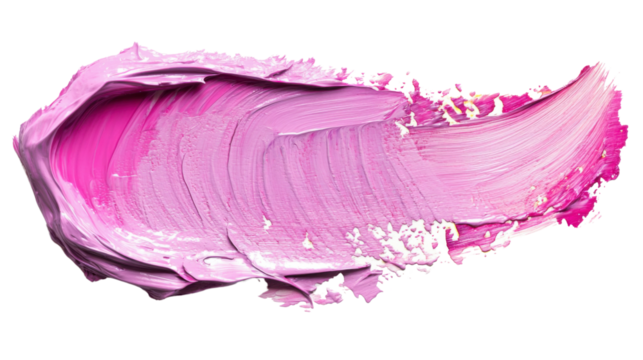 Pink paint brush stroke with transparent background