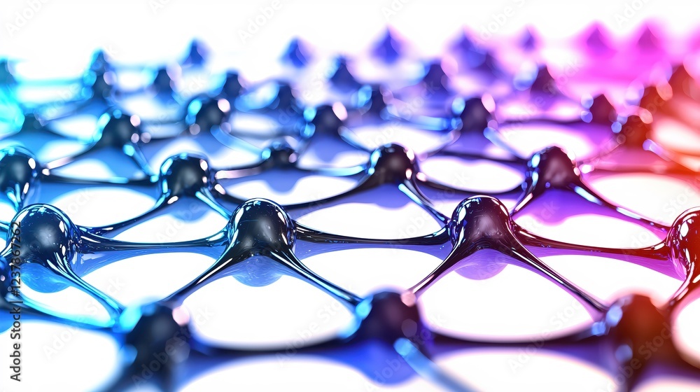 Poster abstract network nodes connection technology digital structure