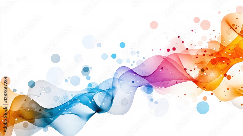 Aufkleber abstract colorful waves flowing design with bubbles background