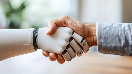 Human Handshaking Robotic Hand Future Technology Collaboration