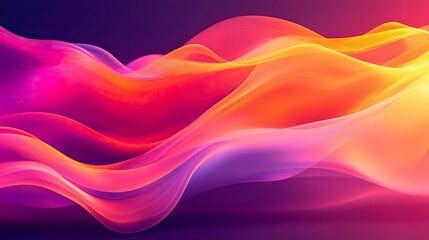 Abstract Colorful Waves: Vibrant Pink, Orange, and Yellow Fluid Motion Background