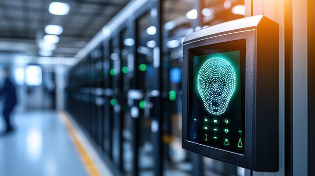 Secure Server Room Access Control System Biometric Facial Recognition Technology
