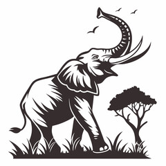 Creative animal icon  Elephant
vector illustration