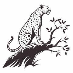 Creative animal icon Cheetah vector illustration