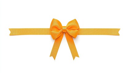 Bright yellow ribbon bow tied elegantly on a flat surface, ideal for gift wrapping and decoration