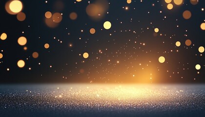 A shimmering background of golden and soft bokeh lights creating an enchanting atmosphere