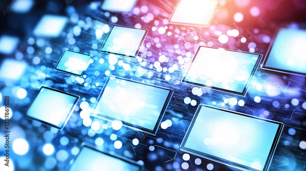 Poster digital network technology screens abstract background