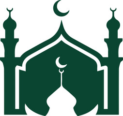 Islamic Mosque Logo type Silhouette Vector Design