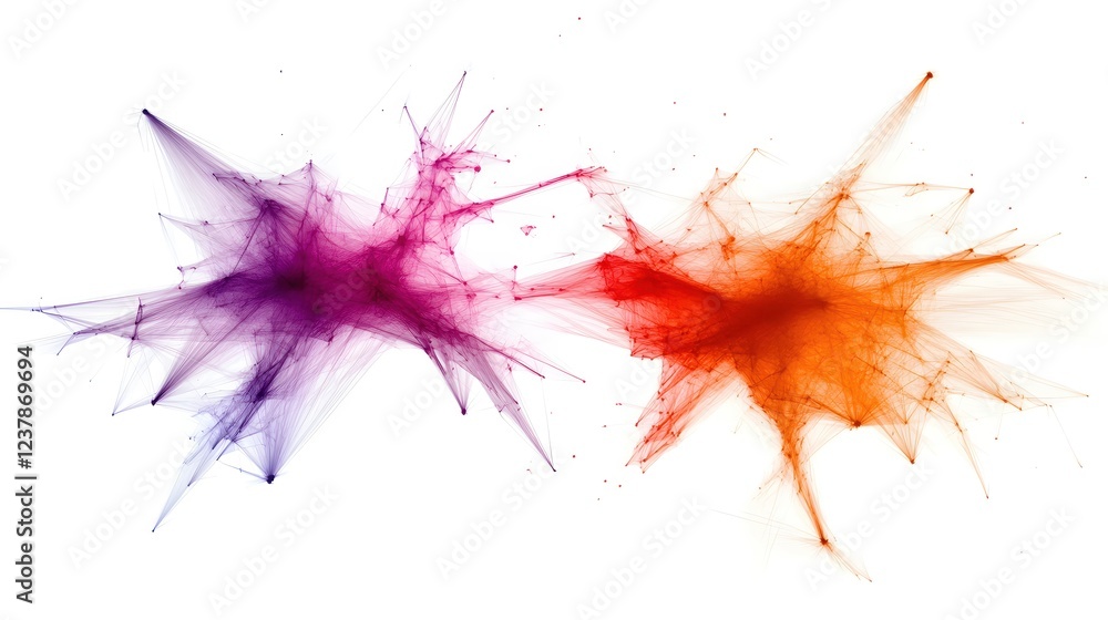 Poster abstract colorful network data visualization design