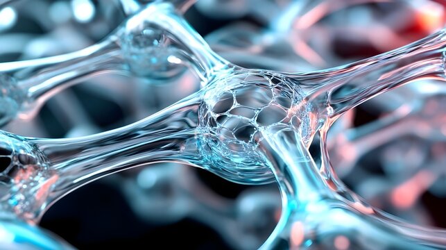 abstract glass network, teal & blue nodes - abstract/surreal