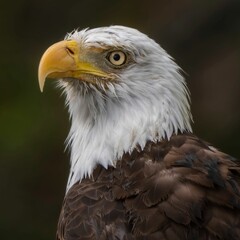 Close-up of a majestic bald eagle.