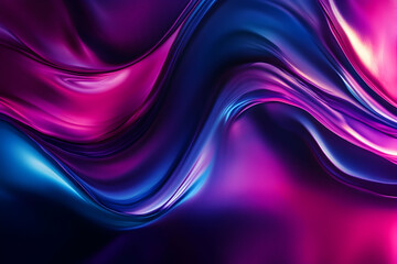 Naklejka premium Abstract Background - Vibrant Purple and Blue Flowing Waves