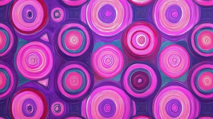 Abstract Pink and Purple Concentric Circles Pattern