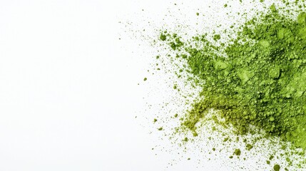 Green Powder Explosion On White Background
